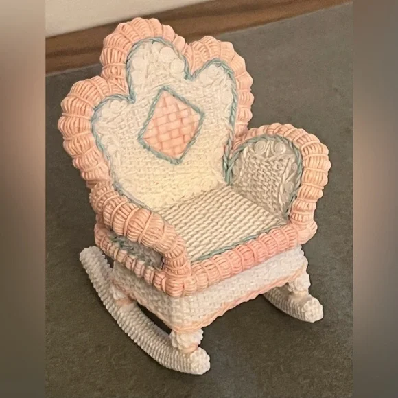 Cute Figurine Set with Rocking Chair and Table - Picture 3 of 4